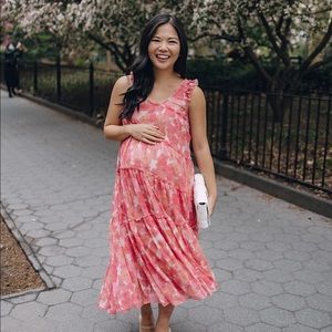 Hatch pink floral maternity dress NWT